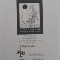 Affiche pour l'exposition Henry Lejeune , au Bar Le Canaillou (Ecaussinnes) du 12 avril au 3 mai.
